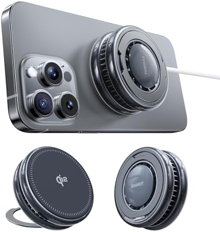 TORRAS Polar Circle Qi2 Mag-Safe Charger: Advanced 15 W Cooling Magnetic Pad for i Phone & Samsung Galaxy S25 with 360° Rotating Stand, Enhanced Charging Speed, and Integrated Semiconductor Cooling System – Ideal for Fast-Paced Lifestyles and Gaming