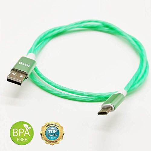 IHAO 60 W USB Type C to Type C Fast Charging Cable with LED Current Indicator – High-Speed Data Transfer for Android & i OS Devices – 39 Inch Universal Charger in Vibrant Green – Durable, Efficient Power Delivery for Modern Tech