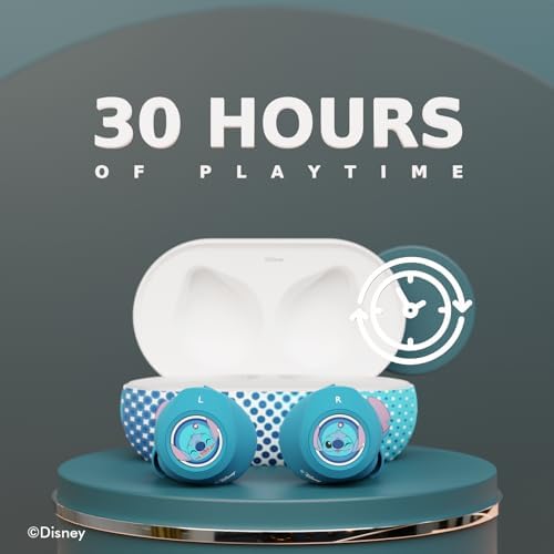 Lilo and Stitch Bluetooth Earbuds – 30-Hour Battery Life, Superior Audio Clarity, Comfort-Driven Ergonomic Design – Ideal Disney-Themed Gifts for Avid Fans and Collectors, Universal Device Compatibility for Effortless Connectivity