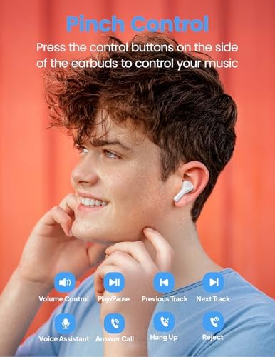 Ultimate Bluetooth 5.3 Wireless Earbuds – Experience Superior Deep Bass with 50-Hour Playtime, IPX7 Waterproof Design for Enhanced Durability, Featherlight In-Ear Fit for All-Day Comfort, Integrated Microphone for Clear Hands-Free Calling, Effortless Compatibility with i OS & Android Devices – Ideal Gift for Music Enthusiasts and Fitness Lovers