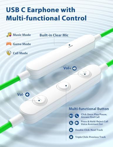 Premium USB Type C Wired Earbuds for i Phone 16 & Samsung Galaxy Devices – Advanced Noise-Canceling In-Ear Headphones with Magnetic Storage for Tangle-Free Use, Exceptional Hi-Fi Stereo Sound for Audiophiles, Enhanced Compatibility with i Pad A16 & Pixel 9 Series – Ultimate Comfort and Crystal-Clear Audio Experience for Music Enthusiasts and Professionals