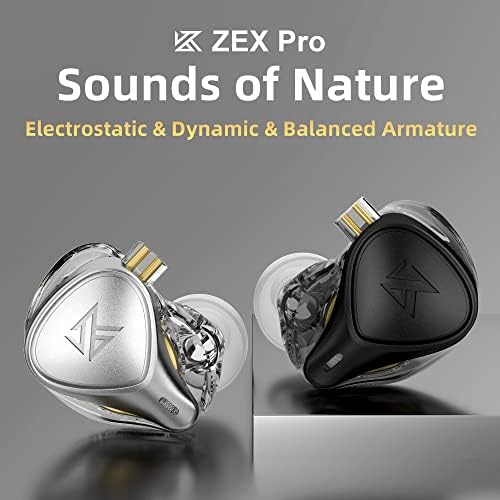 erjigo ZEX Pro Triple Hybrid Driver Hi-Fi In-Ear Earphones with Detachable Silver-Plated Cable (Pearl Finish) – Premium Audiophile Sound, Unmatched Comfort, and Versatile Device Compatibility for Enhanced Listening Experience