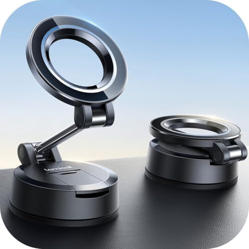 Lamicall Mag Safe Car Mount – 70 LBS Ultra-Stable Magnetic Phone Holder for Secure Dashboard & Windshield Use, 360° Rotatable Viewing for i Phone 16 Pro Max Plus, 15, 14, 13, 12 – Optimal Safety & Effortless Connectivity for All Drivers