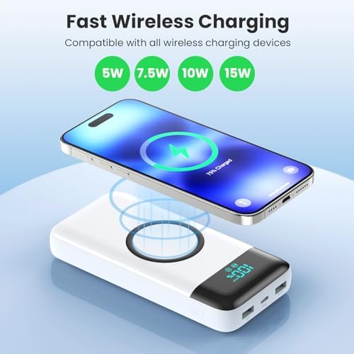 Ultimate 40800 m Ah Multi-Device Wireless Power Bank with Integrated Cables – 15 W Fast Charging Hub for i Phone 16/15/14/13/12 and Samsung Galaxy Series – Exceptional Portability, PD QC 4.0 Technology, LCD Indicator, Lightweight Design for Effortless On-the-Go Power Solutions – Unrivaled Compatibility and Safety Assurance