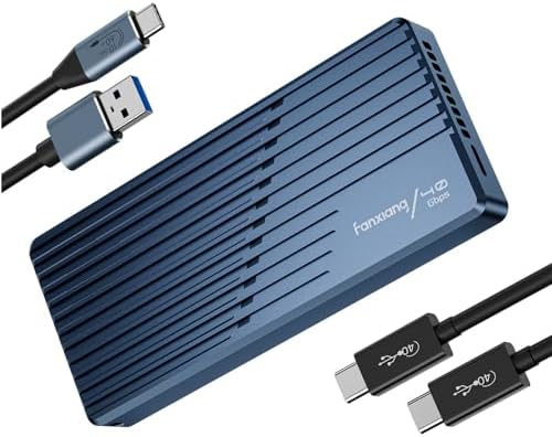 Ultra-Fast 40 Gbps M.2 NVMe SSD Enclosure with Cooling Fan – Versatile USB4/Thunderbolt 3/4 Compatible Adapter for M Key SSDs (2230/2242/2260/2280) – Portable and Durable Storage Solution for High-Speed Data Transfer and Enhanced Performance