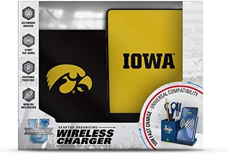 NCAA Unisex Fast Wireless Charging Stand & Desk Organizer – Stylish Multi-Device Charger for Sports Enthusiasts, Efficient Workspace Solution with Built-in Accessory Compartments
