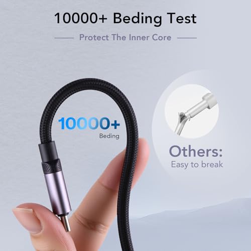 Ultimate 3-in-1 Fast Charging Cable with 120 W Power Output – USB-C, Micro USB & i OS Compatibility | Enhanced Nylon Braided Design with LED Display for Real-Time Monitoring | 3.9 ft Length for Versatile Device Charging – Perfect for Laptops, Phones & Tablets