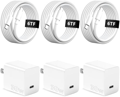 Revolutionize Your Charging Experience with the 30 W Fast Charge Bundle for i Phone 15 & 16 – Includes a 10 FT USB C Cable and Robust Type C Power Adapter – Ideal for i Pads and Android Devices – Optimize Charging Speed and Flexibility for Active Lifestyles