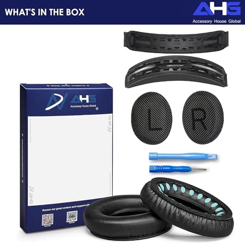 Ultimate Comfort Upgrade Kit: Premium Replacement Ear Pads & Headband Cushions for Bose Quiet Comfort 2023 Models (QC45, QCSE, QC35 II) – Easy DIY Installation in Elegant White Smoke for Superior Sound Quality and Long-lasting Durability