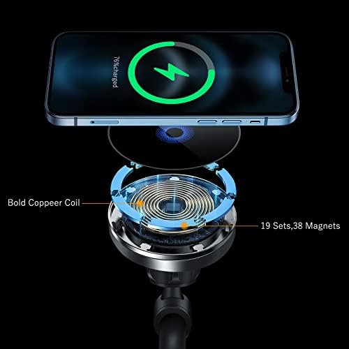 Revolutionize Your Driving Experience with the 15 W Magnetic Wireless Car Charger CD Slot Mount – Fast Charging for i Phone 13/12 Series with Effortless Mag-Safe Compatibility and Secure Auto-Alignment, Ideal for Hands-Free Navigation and Safety in Your Vehicle