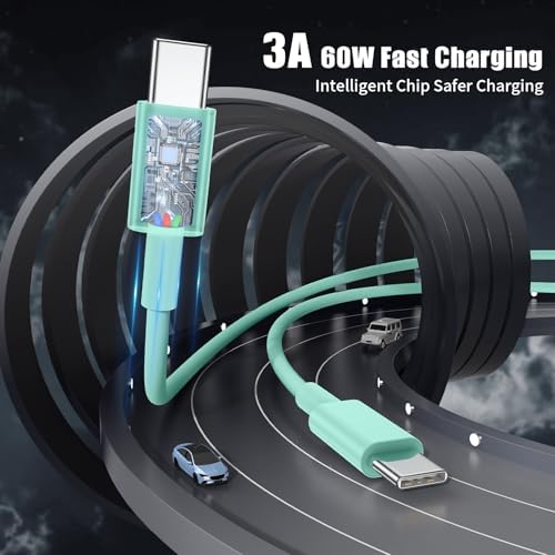 6-Foot USB C Cable for i Phone 15 – 3-Pack Durable Woven Fast Charging Solution for i Phone 16, Mac Book Pro, and Samsung Galaxy S23 Ultra – Optimal Length for Home, Office, and Travel Use – 60 W Power Delivery & High-Speed Data Transfer