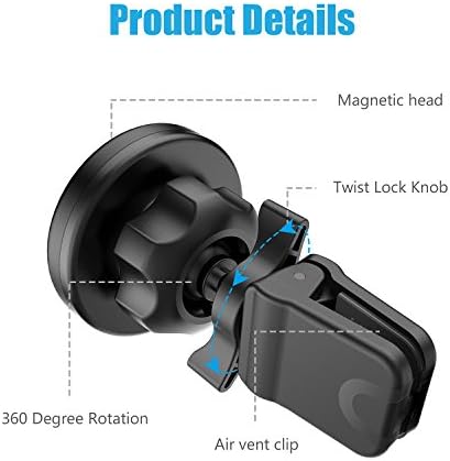 Wix Gear Universal Magnetic Car Mount Holder with Swift-Snap Technology – Secure Air Vent Twist-Lock Phone Stand for Devices Up to 14 oz – Effortless Navigation and Enhanced Stability on the Go