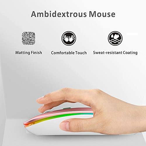 Uiosmuph G12 Slim Rechargeable LED Wireless Silent Mouse – Ultra-Portable USB Optical Computer Accessory with Type C Adapter for Seamless Compatibility and Noise-Free Operation in Blackish Green