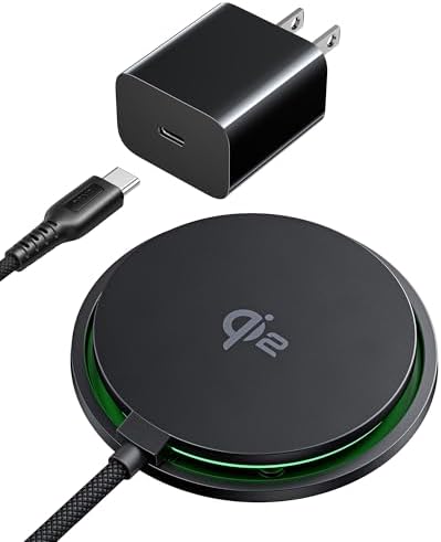INIU Qi2 Certified Magnetic Wireless Charging Pad with Cooling Fan – 15 W Fast Charger for i Phone 16/15/14/13/12 Series & Air Pods – Sleek Design with Adapter Included for Ultimate Convenience and Efficiency