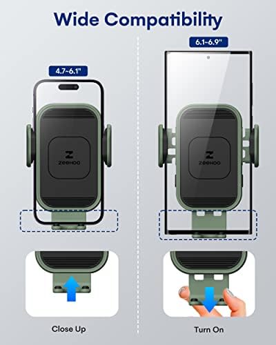 Zee Hoo 15 W Fast Wireless Car Charger with Auto-Clamping Phone Holder – Effortless One-Handed Operation for i Phone 15/14/13/12/11 Pro Max, Qi-Enabled Charging Mount in Sleek Black for Optimal Driving Convenience and Seamless Integration