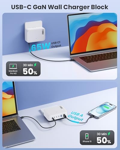 200 W USB C Charging Hub with 6 Ports – Ga N IV Foldable Wall Charger for Rapid Device Power-Up, PD 65 W Laptop Charger for Mac Book Pro, Dell, i Phone 16/15, i Pad, Galaxy & Steam Deck – Compact & Travel-Friendly Fast Charging Solution