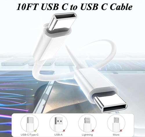 Dual 20 W USB-C Fast Charger Kit for i Pad – 2 Pack with 10 FT Charging Cables for i Pad Pro, Air, Mini – Rapid Power Adapter for Enhanced Performance and Portability