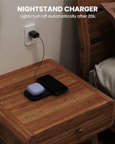 Dual Device Wireless Charging Pad – 10 W Max Fast Charger for i Phone 15/14/13/12/11 and Samsung S22/S21 – Compact & Efficient Multi-Device Charging Station with QC 24 W Adapter – Clutter-Free Power Solution for Everyday Use