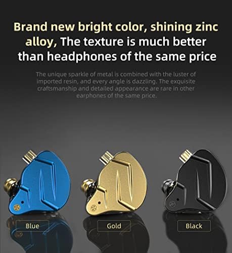 KZ ZSN Pro Dual Drivers Hi-Fi In-Ear Earphones with 1 BA & 1 DD – Exceptional Sound Clarity & Powerful Bass for Audiophile Musicians – Detachable Cable Design for Enhanced Customization & Compatibility – Ergonomic Fit for Long Listening Sessions