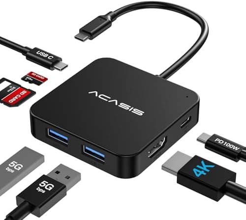 Elevate Your Work Efficiency with the ACASIS Dual HDMI Docking Station – Power Up with 100 W PD Charging, Experience Stunning 4 K Display, and Enjoy Lightning-Fast 5 Gbps USB-C & USB-A Connectivity for Dell, HP, Lenovo, Surface, and Yoga Laptops – The Ultimate All-in-One Hub for Professionals and Tech Lovers