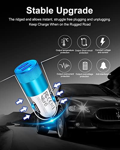 Rapid Charge Dual USB Car Charger Set – 2-Pack, 3.4 A High-Speed Adapter for i Phone 15/14/13/12/11 Pro Max & Samsung Galaxy S23/S22/S21 – Compact Design with Enhanced Safety and Compatibility for Effortless On-the-Go Power Solutions