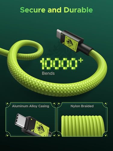 UGREEN 10 FT USB C to USB C Cable – 100 W Ultra-Fast Charging Solution for i Phone 16, Mac Book Pro, Galaxy S24 & More – Durable Nylon Braided Design with 480 Mbps Data Transfer – Essential Tech Accessory for Home, Office & Travel