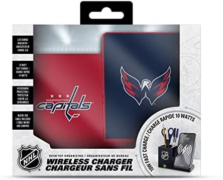 SOAR NHL Wireless Charging Station and Desk Organizer – Premium Qi Fast Charger with Team Logo for Sports Fans, Sleek Accessory Holder for a Tidy Workspace, Perfect for Phones and Essentials