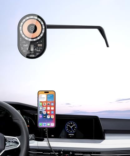 Enhance Your Driving Experience with the Advanced Wireless Charging Car Phone Holder for 2022-2024 Volkswagen Golf GTI & Golf R – 360° Adjustable Mount with Mag Safe Compatibility for Optimal Smartphone Integration, Perfectly Designed for 8/10 Inch Displays