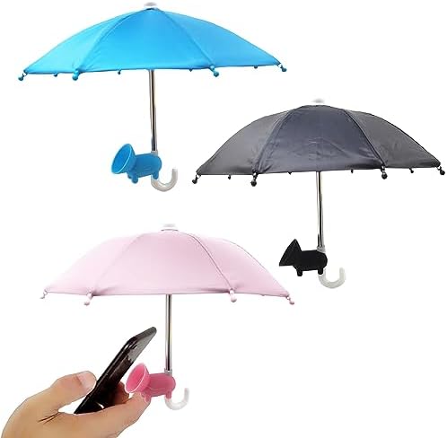 3 Pcs Phone Umbrella Cell, Phone Umbrella for Sun Shad with Suction Cup Stand, Outdoor Sun Phone Umbrella Mobile Holder for Phone with Adjustable Piggy Suction Cup Phone Cell Sunshade – Enhanced Compatibility and Speed