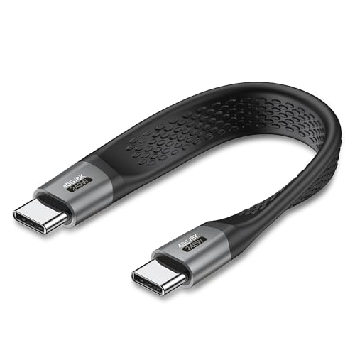 Ultra-Fast 8.5-Inch USB C Cable – Thunderbolt 4 Type-C C to C with 40 Gbps Data Transfer & 240 W PD Fast Charging – 8 K@60 Hz Video Output Compatible with i Phone 16 Pro Max, Mac Books & External SSDs – Perfect for Travel & Efficient Workspaces