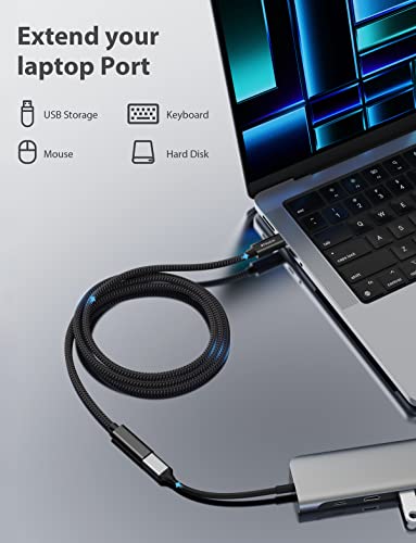 Stouchi 6.6 FT USB-C Extension Cable – Type C 3.1 Male to Female, Ultra-Fast Charging & Data Transfer for PSVR2, Galaxy S23, i Pad Mini/Pro, Mac Book Air M1/M2, and Mag Safe – Enhanced Connectivity & Durability for Gaming and Streaming