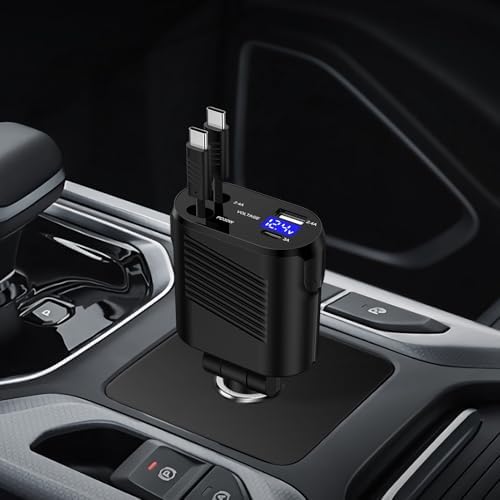 Ultimate 45 W Retractable USB-C Car Charger – Fast Charging Adapter for Samsung Galaxy S25, S24, S23, S22, S21, S20 Ultra, Z Flip, Google Pixel 9, 8, 7 Pro – Multi-Device Compatibility & Enhanced Safety Features for On-the-Go Power Solutions