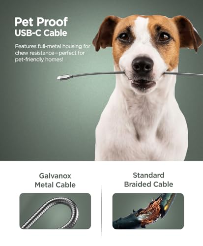 10 Ft Heavy-Duty Alloy-Braided USB-C Charger Cable for Fast Charging (60 W) – Premium Metal Construction for Samsung & i Phone Devices (Gunmetal) – Unmatched Durability and Flexibility for Everyday Use