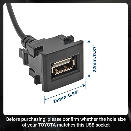 Upgrade Your Toyota Experience with the Anina USB Port Car Charger – Male to Female Panel Flush Mount Adapter for Tundra, RAV4, Camry, Corolla & More – Fast Charging Convenience with 2522 mm Extension Cable for Effortless Installation