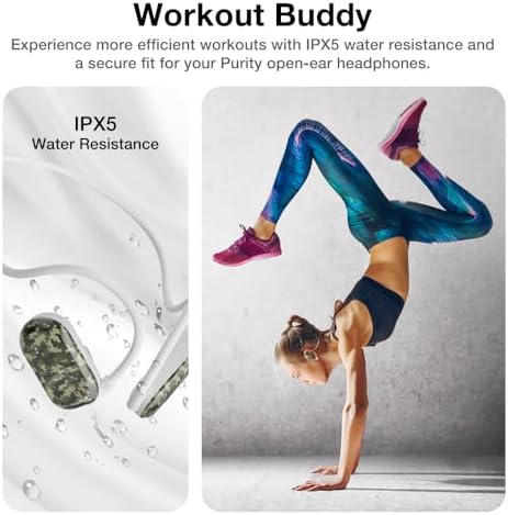 Purity Air Open Ear Headphones – Advanced True Air Conduction Wireless Bluetooth Earbuds with Dual Mic for Clear Calls – Ergonomic, Sweat-Resistant Design for Active Lifestyles – Compatible with i Phone & Android – Ultimate Comfort and Audio Awareness
