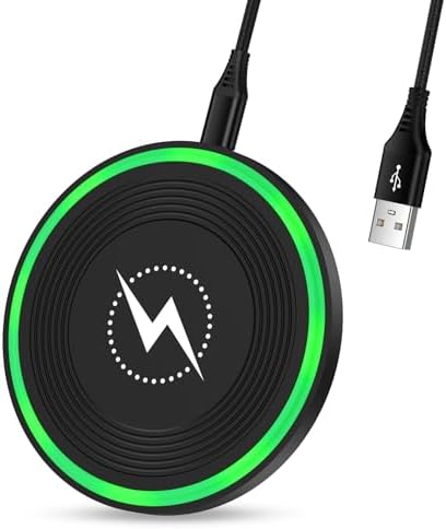 Fast Wireless Charging Pad for Samsung Galaxy S25 Series – 15 W Portable Charger with Sleek Design & Safety Features – Ultimate Convenience for Android Devices, Compatible with S24, S23, S22, S21, S20, Note 20, Note 10 – Tangle-Free Power Solution for On-the-Go Charging