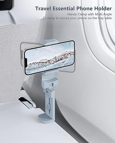 Mii KARE Universal Airplane Phone Holder – Innovative 360-Degree Rotating Smartphone Mount for Ultimate In-Flight Entertainment, Lightweight and Durable Travel Companion for Effortless Viewing on Tray Tables, Perfect for Long Flights and Quick Getaways