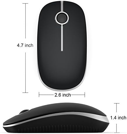 Sleek Vssoplor Wireless Mouse – Ultra-Slim Silent Optical Companion for Laptops & PCs | 2.4 GHz Nano Receiver, Perfect for Quiet Workspaces & Travel | Enhanced Compatibility for Windows, Mac & Linux