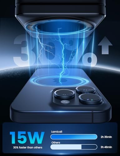 Lamicall 3-in-1 Mag Safe Wireless Charging Station – Foldable & Portable Charger for i Phone 16, 15, 14, 13, Apple Watch, and Air Pods – Fast Multi-Device Power Hub for Travelers and Apple Users – Enhanced Compatibility and Efficiency