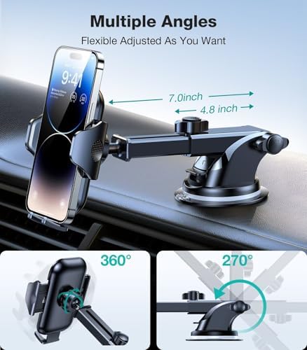 VICSEED [True Strongest Suction] [Rally Racing-Grade Stability] Phone Holders for Your Car 2025 Upgraded Car Phone Holder Mount Truck Stand Cradle for iPhone Samsung All Phones, Yellow – Enhanced Compatibility and Speed