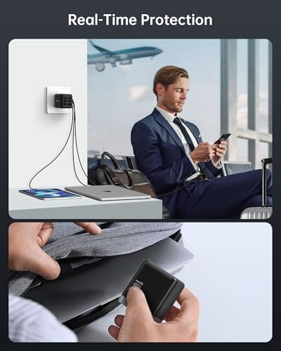 100 W Ga N III USB-C Fast Charger Block – 3-Port Compact Wall Charger for Mac Book Pro/Air, i Phone 16/15, Galaxy S24/S23, i Pad Pro & More – Ultra-Fast 100 W Charging with Advanced Heat Management and Travel-Ready Design – 24-Month Warranty Included