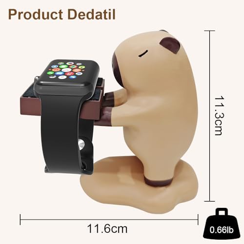 Charming Capybara Apple Watch Charging Dock – Stylish Nightstand Station Compatible with All Models Including Ultra2/10/9/8/SE2/6/5/4/3/2/1 – Enhance Charging Speed and Time Access with a Unique Decor Element