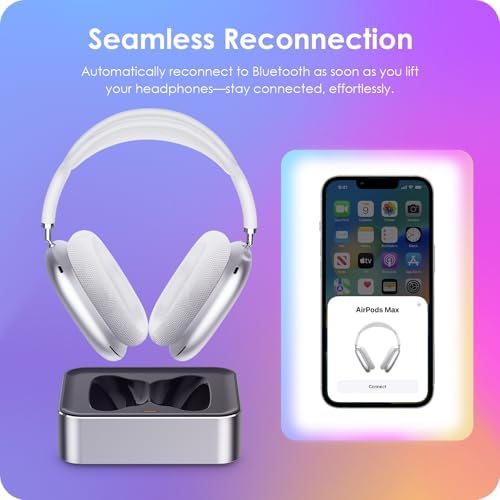 Magnetic Headphone Charging Station for Air Pods Max (2020/2024) – Dual Lightning & Type-C Connector Dock for Enhanced Compatibility and Quick Power-Up – Stylish Starlight Design for Home or Office Use