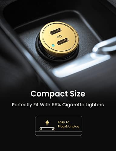 AINOPE 56 W Ultra-Compact USB C Car Charger – Dual USB PD 3.0 Fast Charging Adapter for i Phone 15 Series, Galaxy Devices & i Pad Pro – Travel-Ready Design with Advanced Safety Features for Effortless Power On-the-Go