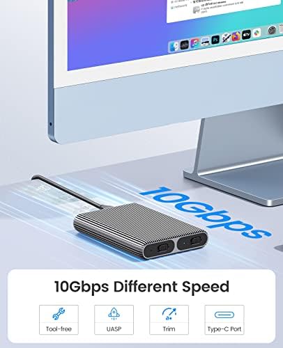 ORICO Dual M.2 NVMe SSD Docking Station – High-Speed USB 3.2 Gen2 Aluminum Adapter for PCIe M-Key & B&M Key SSDs (2230/2242/2260/2280), Tool-Free Design, Up to 4 TB Storage Capacity – Ultimate Performance & Versatility for Tech Enthusiasts