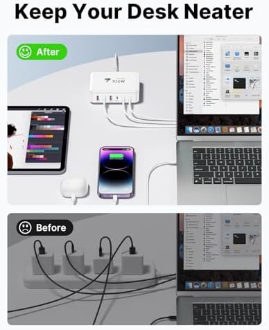 Powerful 240 W USB-C Charging Hub – Ultra-Compact 7-Port Ga N Charger for Fast Multi-Device Charging – Perfect for Mac Book Pro, i Phone, and Samsung Laptops – Efficient, Safe Power Solution for Home, Office, and Travel Adventures
