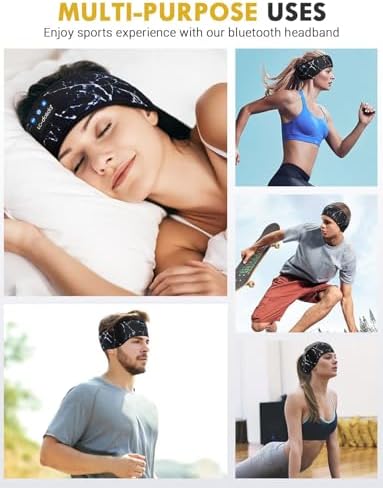 Transform Your Sleep and Workouts with Bluetooth 5.4 Sleep Headband Headphones – Ultra-Thin, Sweat-Resistant Comfort Meets Premium HD Sound for Active Lifestyles and Restful Sleep – Perfect Gift for Fitness Buffs and Music Lovers
