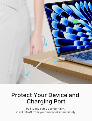 JSAUX 10 ft USB C to Magnetic 3 Right Angle Cable – Rapid 140 W Charging for Mac Book Air/Pro 2023/2022/2021 (M3, M2, M1, 14-16 Inch) – Enhanced Durability and Seamless Connectivity for Optimal Performance