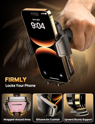 Universal CD Slot Car Phone Mount by GUANDA TECHNOLOGIES – Premium Adjustable Anti-Slip Holder for i Phone & Android Devices with Versatile Air Vent Clip for Safe Navigation and Enhanced Accessibility