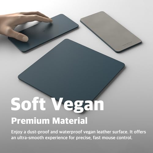 Enhance Your Workspace Efficiency with the POUT H3 Split Wireless Charging Mouse Pad – Fast Qi Charger for Seamless Device Power, Magnetic Alignment for Precision Use, Premium Anti-Slip Surface in Elegant Midnight Blue – Perfect for Smartphones and Earbuds – Elevate Your Productivity with Style and Functionality
